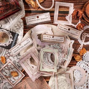 Hollow Relief Frame Scrapbook Paper Scrapbook Supplies Lace Frames Border Vintage Paper Photo Frame Scrapbooking Paper Background Decorative Paper Collage Materials Junk Journal Journaling Supplies