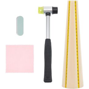 UNICRAFTALE 1 Set Bracelet Mandrel Plastic Bangle Enlarger Stick Mandrel Sizer Tool with Double-Faced Soft Mallet Jewelry Sizing Tool and Silver Polishing Cloth Bangle Shaper Tool Repair