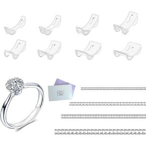Invisible Ring Size Adjuster for Loose Rings Ring Adjuster Fit Any Rings Various Sizes of Ring Sizer, Set of 12