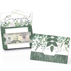 Big Dot of Happiness Boho Botanical - Greenery Party Money And Gift Card Holders - Set of 8