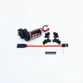 RCAWD SCX24 180 Motor 51t Gear Housing Transmission & Extension Cable for Axial 1/24 SCX24 Shock Tower Series