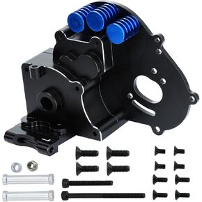 Aluminum Transmission Case Gearbox with Aluminum Motor Plate and Arm Mounts Upgrade Parts for Traxxas Slash 2WD Rustler Stampede Bandit,Replace 3691