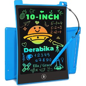 LCD Writing Tablet Doodle Board, 10inch Colorful Drawing Tablet Writing Pad, Kids Travel Essentials, Toddler Toys for 3 4 5 6 7 8 Year Old Girls Boys (Blue)