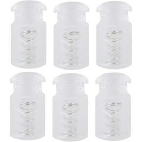 uxcell 6pcs Plastic Cord Locks Stopper End Spring Stop Single Hole Toggle Fastener Stopper Rope End for Clothing, Shoelaces