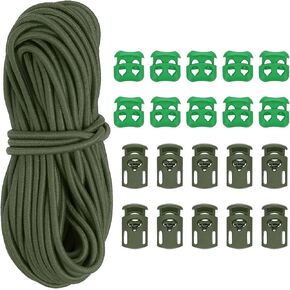 PATIKIL Elastic Bungee Cord & Single Hole Cord Lock & Double Hole Spring Toggle Stopper for Paracord Shoelace Clothing