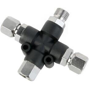 3 Way Airbrush Air Hose Splitter Manifold with 1/8" BSP Fittings - 3 Male Outlets & 1 Female Inlet