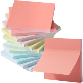 Mr. Pen- Sticky Notes, 3"x3", 12 Pads, 600 Sheets, Macaroon Colors Sticky Notes, Sticky Note, Self-Stick Note Pads, Sticky Pads Sticky Notes Aesthetic, Colorful Sticky Notes Bulk Sticky Notes