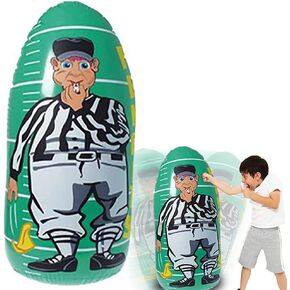 ArtCreativity Inflatable Punch Bag Referee, 1 Piece, Double-Sided Weighed Referee Inflatable with a Weighted Bottom, Football Party Decoration and Inflatable Punching Bag for Kids, 4 Feet Tall