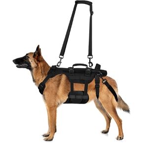 Dog Harness with Handle, Multifunctional, 360 Support, Adjustable, Medium, Black