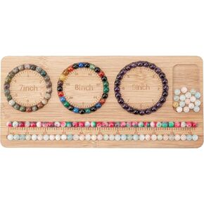 HSZCTUY Bead Board for Jewelry Making, Bamboo Beading Board for Bracelet Making, Bracelet Beads Maker, Bracelet Making Kit, Bead Tray, Bracelet Sizer, Jewelry Making Supplies
