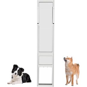 Dreampedal Sliding Glass Dog Door,Large Dog Door for Sliding Door Insert,Doggy Door for Sliding Glass Doors Large Dog, Adjustable Height 6.27 to 7.18FT Pet Door for Patio Slider