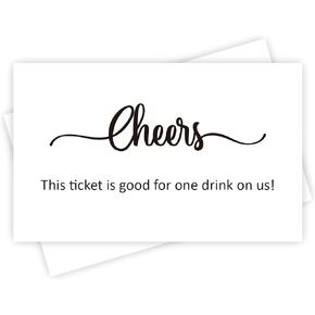 50 Free Drink Ticket Coupons, Party Drink Tickets, for a Free Drink at Weddings, Work Events or Party Bar, Cheers Drink Card, Drink Tokens (3.5" x 2")