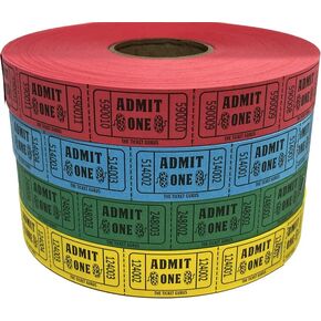 The Ticket Gurus-(4) Rolls of Admit Tickets (2000ct per Single roll) Consecutively Numbered Raffle Tickets