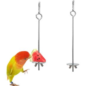 2 Pcs Bird Fruit Fork Stainless Steel Vegetable Corn Hook Bird Food Holder Bird Skewer for Bird Feeding