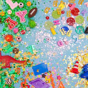 Glo Pals Fun Fillers Sensory Play Accessories Pack, Themed Accessories for Sensory Bins (Explore + Learn – ABC & 123, Auto, Safari, Shapes + Sports)