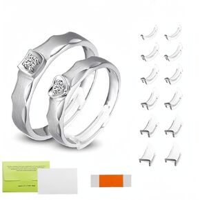 12 PCS Invisible Ring Size Adjuster for Loose Rings Adjuster Fit Any Rings, Assorted Sizes of Ring Sizer with Jewelry Polishing Cloth