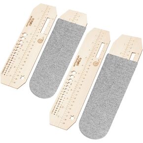NBEADS 2 Pcs 2 Sizes Wood Knitting Ruler, 10-12x2.8 inch Wood Sock Ruler Knitting Crochet Needle Gauge DIY Weaving Tools Handmade Gift for Knitting Sock Making