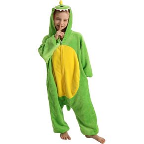 Unisex Kids Animal Oneise Pajamas, Boys Girls Flannel Hooded Halloween Cosplay Costume/Homewear/Sleepwear