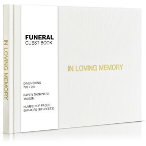 Funeral Guest Book, Timeless Keepsake Celebration of Life Guest Book, Durable and Smooth Writing Guest Book for Memorial Service, Thoughtful Design Funeral Guest Book for Memorial Service