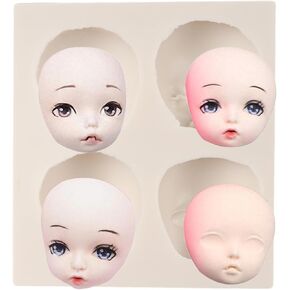 Human Face Silicone Molds Baby Face Fondant Mold Doll Face Chocolate Molds for Cake Decorating Cupcake Topper Candy Polymer Clay Gum Paste