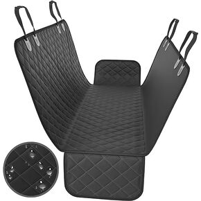 Active Dog Car Seat Cover | Waterproof & Scratch-Proof Hammock Protector for Pets | Back Seat Cover for SUVs, Trucks & Cars | Heavy-Duty Dog Travel Accessory - Black