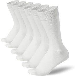 Mens Socks Black Crew Socks for Men, Mens Black Socks Dress Long Tube Quarter Thin Cotton Socks for Men 9-12 Soft Breathable Mens Socks Size 10-13 Men's Socks 6 Pairs Pack Size 8-15(S2055-3B3W)