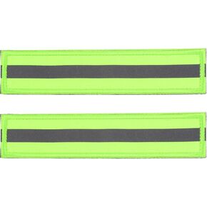 YOKIVE 2 Pcs Reflective Safety Patches, Hook and Loop Fastener Safety Mark Appliques, Great for Outdoor, Night, Daily Use (Green, 1x6-Inch)