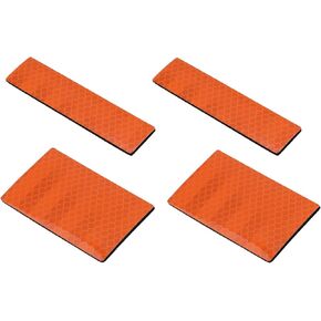 YOKIVE 4 Pcs Reflective Safety Patches, Hook and Loop Fastener Safety Mark Appliques, Great for Outdoor, Night, Daily Use (Orange, 1x4 2x3)