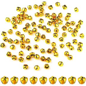 100pcs أجراس Jingle لصياغة ، 0.39in ميني عيد الميلاد أجراس DIY صغيرة الأجراس الصغيرة للحرف اليدوية أجراس صغيرة للمعادن لمهرجان عيد الميلاد مهرجان المنزل صناديق هدايا الحفلات （الذهب）