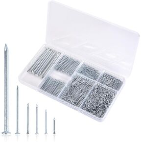 Nail for Hanging Pictures Assortment Kit - 750Pcs Small Nails, Finishing Nails, Hanging Nails, Picture Nails, Wall Nails for Hanging, Pin Nails