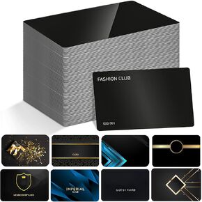 200 Pack Metal Business Cards Laser Engraving Blanks Black Anodized Aluminum Blanks Name Card,for Laser Engraving DIY Cards Gift Cards VIP Cards Membership Cards Office Name Cards