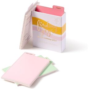Eccolo Dayna Lee “Finding Joy" Inspirational Cards – 60 Card Set Divided into Self-Care, Gratitude, Goals, and Focus Sections with Guided Prompts, Premium Cardstock, Gift-Ready Holder