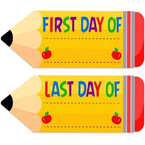 Waahome First and Last Day of School Chalkboard Sign 5.5 "X13.7" من جانب مزدوج إلى هدايا تسجيلات المدرسة للأطفال الفتيات ، اليوم الأول من رياض الأطفال قبل المدرسة الأولى.