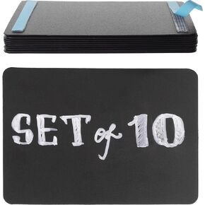 Set of 10 Self Adhesive Small Chalkboard Signs 3x4 inches - Food Signs for Party Buffet, Mini Chalkboard Sign, Food Display Card, Kitchen Tabletop Chalkboards, Standing Menu Boards for Wedding