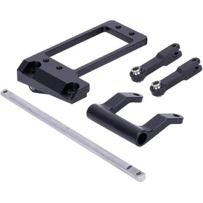 Capra F9 Servo Mount,Aluminium CNC BAT Servo Mount with Hydraulic Steering Link for 1/10 RC Crawler Car VP Capra F9 Portal Axle LCG Chassis DIY Parts (Black)