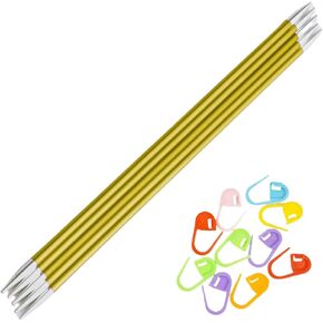 KnitPro Zing DPN Double Pointed Knitting Needles 6 inch, Size 3 (15cm, 3.25mm) with 10 Colorful Stitch Markers