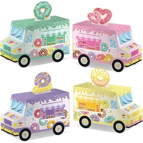 Seajan 24 Pieces Sweet Donut Party Favor Boxes Truck Treat Grow up Donut Gift Goodies Boxes for Doughnut Themed Baby Shower Kids Birthday Party Table Decorations Supplies