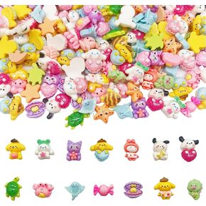 60 PCS Flatback Mini Resin Scarms Bulk for Nail Art Crafts ، Flat Back 3D مختلطة لصياغة DIY Scrapbooking (متعدد الألوان) in Kuwait