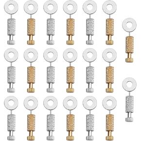 Ftyiwu 20Pcs Suture Positioning Needles, 6-12mm Leather Hand Sewing Position, Leathercraft Needles, Locking Pins for DIY Leather Craft Hand Sewing Stitching and Fixing Leather (10 Gold 10 Silvery)