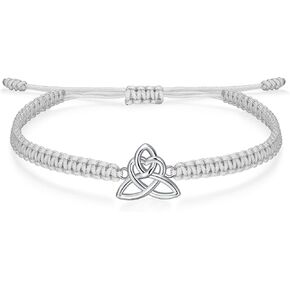 J.Endéar Celtic Knot Bracelet for Women Men 925 Sterling Silver String Jewelry for Ladies Luck Cord Black Bracelet Handmade Women Gift in Saudi Arabia