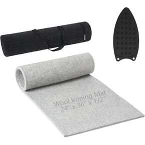 Wool Pressing Mat for Quilting, 24" X 60" Portable Wool Ironing Mat 100% Felted Wool Iron Board for Quilters, Great for Quilting & Sewing Projects