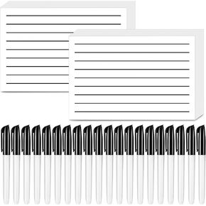2 Pack Low Vision Paper Notebook 5.5 x 8.5 Bold Thick Line Writing Paper Pad 200 Pages Wide Ruled Lined Journal Notepad with 20 pcs Thick Tipped Low Vision Pen for Low Vision Seniors Elderly