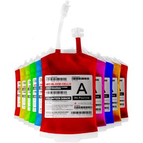 meowtastic Blood Bags for Drinks for Halloween Party Decorations, Reusable Halloween Blood Bag Drink Pouches with Syringe, IV Bags for Drinks, Vampire Nurse Graduation Decoration Supplies, Pack of 10