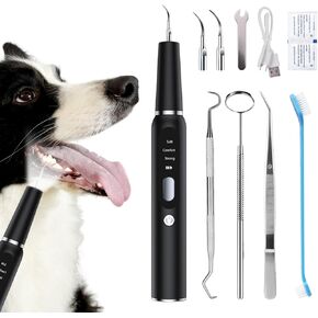 TroisAmis Dog Ultrasonic Plaque Remover for Teeth, Tooth Scaler for Dogs, Dog Teeth Cleaning Kit - Teeth Cleaner with LED Light，Canident Dog Tartar Remover, Electronic Dog Toothbrush, Protect Gums
