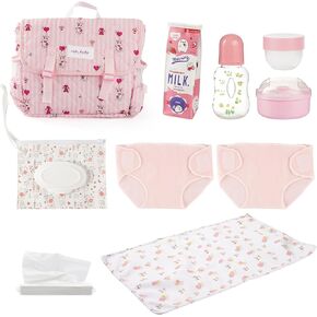 BABESIDE 10 Pcs Reborn Doll Accessories Set for 17-22 Inch Dolls, Doll Feeding and Care Set, Including Doll Diaper Bag, Doll Diaper, Great for Children's Pretend Play(Dolls not Included) in Kuwait