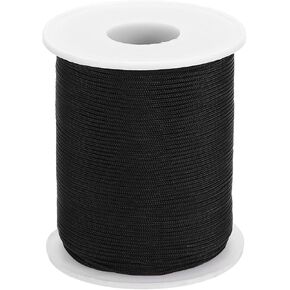 uxcell Braided Lift Shade Cord, 1mm 109 Yards Roman Shades Cord Braided Nylon Cord String Necklace Bracelet String Cord for Roman Blind Shade Rollers DIY Craft, Black