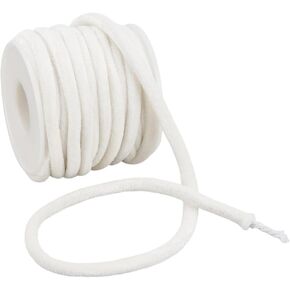 BENECREAT 10 Yards Velvet Cord for Crafts, 6mm White Round Tubing Fabric Cord with A Spool, Piping Trim Velvet Cord Trim for Sewing, Pillow Curtains Cloth Trimming Accessories