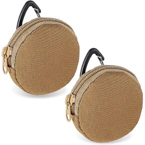 2 Pack Dog Treat Pouches, Small Portable Training Walking Treat Bag for Puppies with Clasp Reusable Pet Treat Container, Zipper Closure to Avoid Spilling, Travel or Outdoor Use(Khaki)