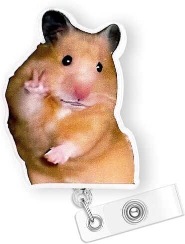 Funny Hamster Badge Reel Holder Retractable for Nurse Nursing RN Doctor Medical Personnel & Teacher | Nurse Gifts Cute Animal ID Name Badge Reel with Alligator Clip & 24" Durable Nylon Cord | Acrylic in Saudi Arabia