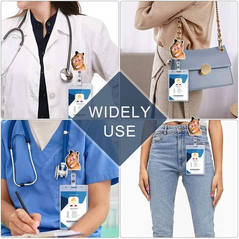 Funny Hamster Badge Reel Holder Retractable for Nurse Nursing RN Doctor Medical Personnel & Teacher | Nurse Gifts Cute Animal ID Name Badge Reel with Alligator Clip & 24" Durable Nylon Cord | Acrylic in Saudi Arabia